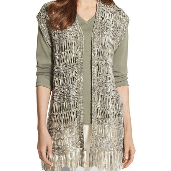 🎄Chico’s Fearless Fringe Lely Vest - Picture 1 of 11